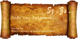 Szücsi Zsigmond névjegykártya